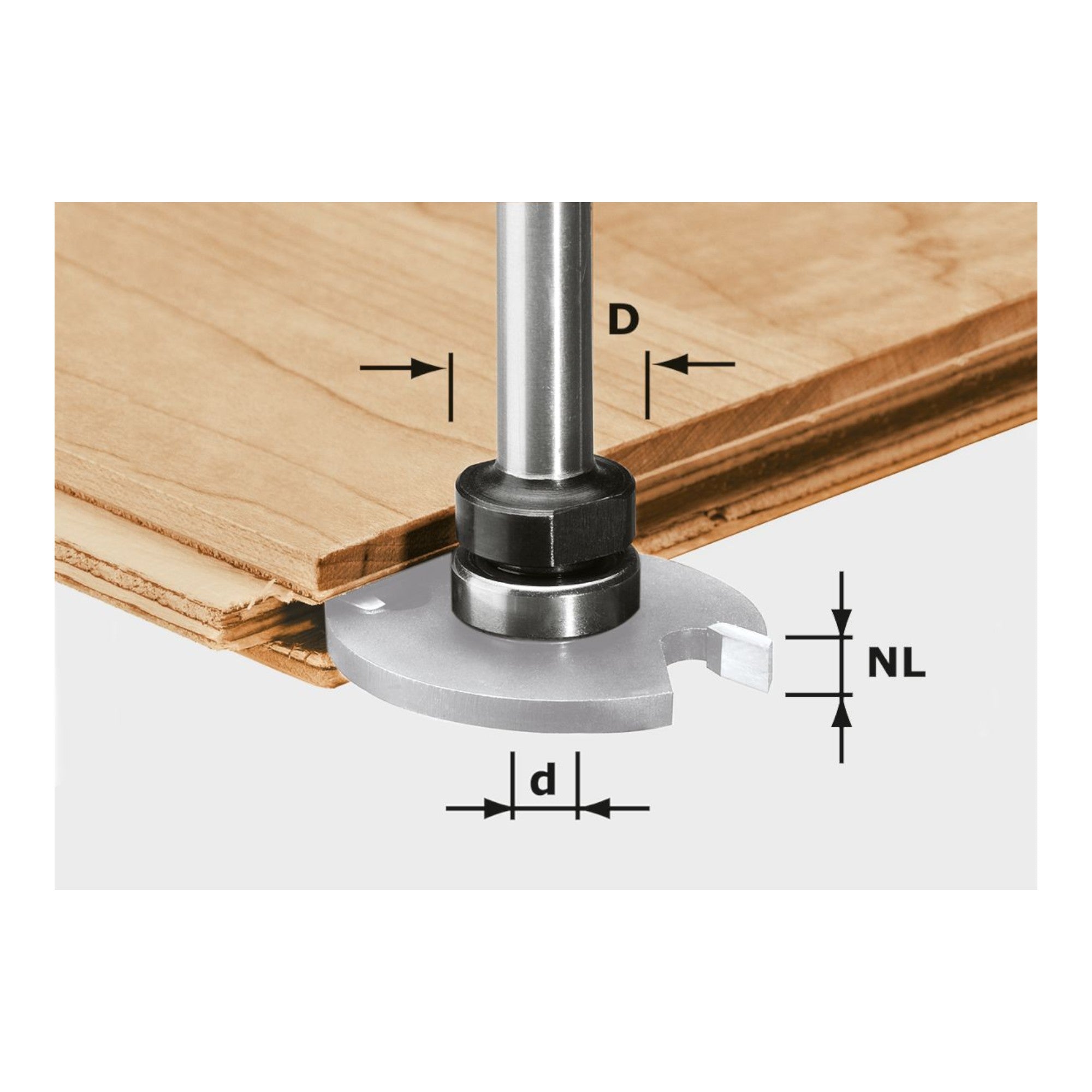 Festool S8 1 5 5 KL16 Fraesspindel 43 x 6 x 16 mm 499803 in Verbindung mit Schlitzfraesern zum Nuten geeignet 0 - toolbrothers