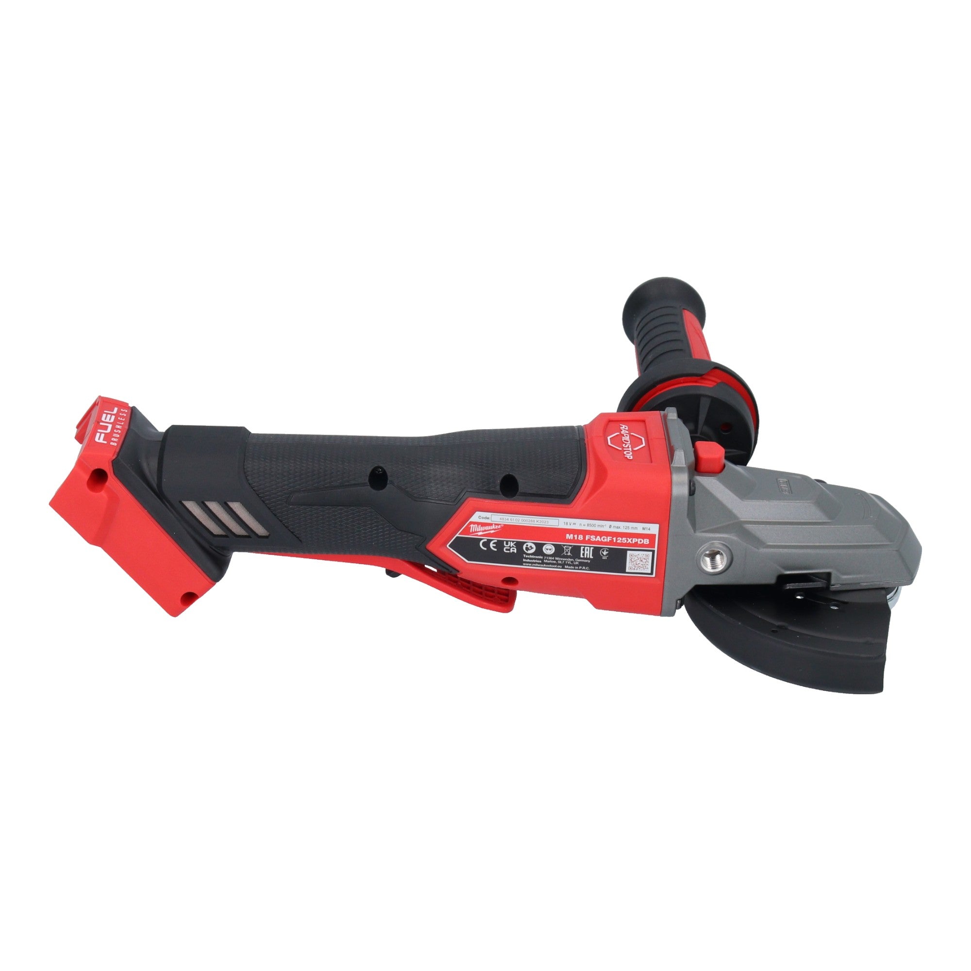 Milwaukee M18 FSAGF125XPDB 501X Akku Flachkopf Winkelschleifer 18 V 125 mm Brushless 1x Akku 5 0 Ah HD Box ohne Ladegeraet 4 - toolbrothers
