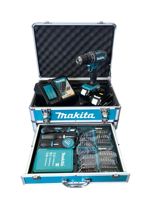 Makita DHP 482 RFX9 Akku Schlagbohrschrauber 18 V 62 Nm + 2x Akku 3,0 Ah + Ladegerät + Zubehör Set + Koffer