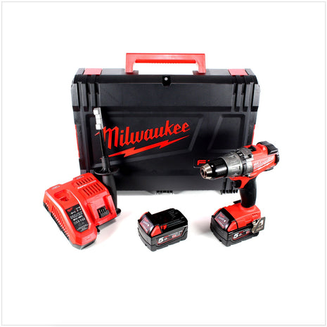 Milwaukee M18 FPD 502X 18 V Brushless Akku Schlagbohrschrauber im System Koffer + 2x 5,0 Ah Red Li-Ion Akku + RapidCharge Ladegerät - Toolbrothers