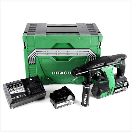 Hitachi DH 18 DBL 18 V Li-Ion Brushless SDS-Plus Akku Bohrhammer im Hitachi System Case HSC Typ 3 + 2x BSL 1850 18 V 5,0 Ah Akku + 1x UC 18YSL3 Ladegerät 14,4 - 18 V - Toolbrothers