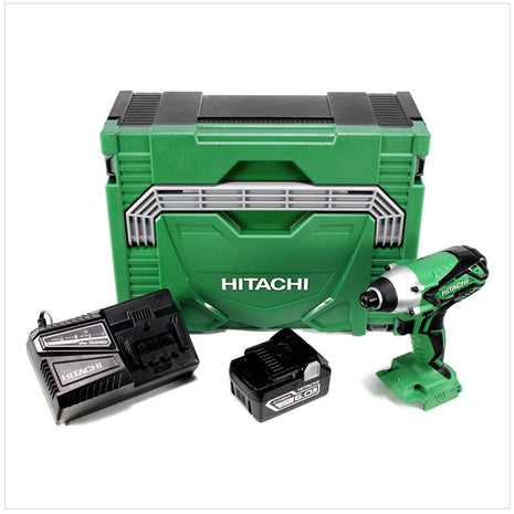 Hitachi WH 18 DGL 18V Akku Schlagschrauber im Hitachi System Case HSC Typ 2 + 1x Hitachi BSL 1860 18 V 6,0 Ah Akku + 1x Hitachi UC 18YFSL Akku Ladegerät 14,4 - 18 V - Toolbrothers