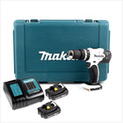 Makita DHP 453 SAE W Akku Schlagbohrschrauber 18 V 42 Nm weiß + 2x Akku 2,0 Ah + Ladegerät + Koffer - Toolbrothers