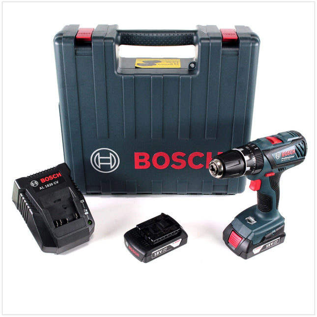 Bosch GSB 18-2-Li Plus Professional 18 V Akku Schlagbohrschrauber mit 2 x 1,5 Ah Akkus + Ladegerät im Koffer ( 06019E7173 ) - Toolbrothers