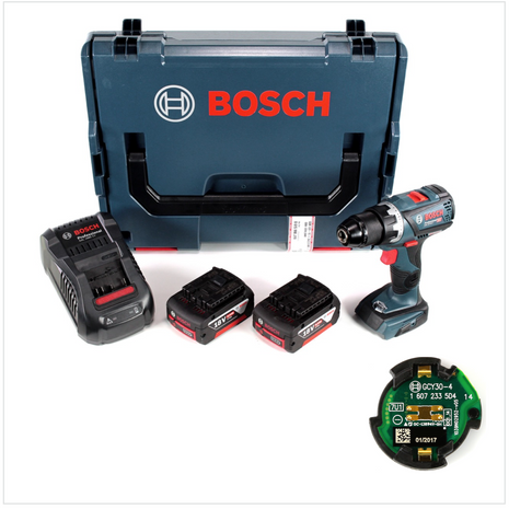 Bosch GSR 18 V-60 C Professional Brushless Li-Ion Akku Bohrschrauber in L-Boxx mit Connectivity Modul GCY 30-4 + 2x GBA 6,0 Ah Akku und GAL 1880 CV Ladegerät - Toolbrothers