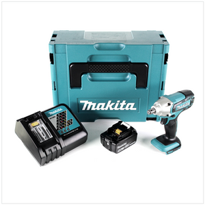 Makita DTW 190 RT1J 18V Li-Ion Boulonneuse à chocs sans fil + Coffret de transport Makpac + 1x Batterie BL 1850 5,0 Ah + Chargeur rapide DC 18 RC