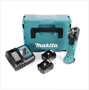 Makita DTM 51 RTJ 18V Li-Ion Découpeur-ponceur multifonctions sans fil avec boîtier Makpac + 2x Batteries BL 1850 5,0 Ah Li-Ion + Chargeur rapide DC 18 RC