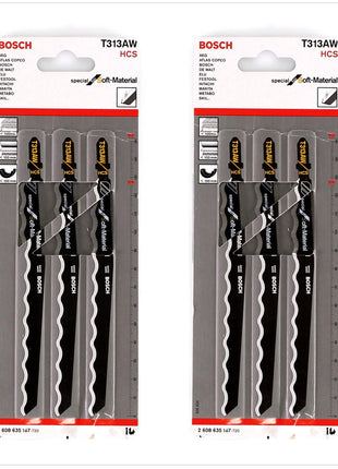 Bosch 12x Stichsägeblätter T 313 AW 126mm ( 2x 2608635187 ) zum Sägen in weichen Werkstoffen - Toolbrothers