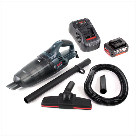 Bosch GAS 18 V Li-Ion Akku Staubsauger Hand Sauger + 1x GBA 18 V 4,0 Ah Einschub Akku  + 1x GAL 1880 CV Schnellladegerät 14,4V - 18V - Toolbrothers