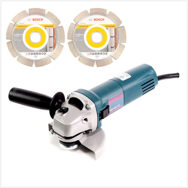 Bosch GWS 850 CE 850 Watt 125 mm Winkelschleifer ( 0601378790 ) + 2x Bosch Diamant Trennscheibe 125 x 22,23 mm Standard for Universal ( 2608602192 ) - Toolbrothers