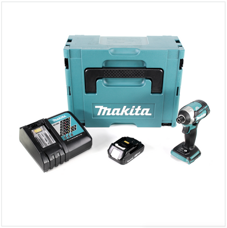 Makita DTD 154 RA1J Akku Schlagschrauber 18 V 175 Nm 1/4" Brushless + 1x Akku 2,0 Ah + Ladegerät + Makpac - Toolbrothers