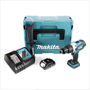 Perceuse-visseuse sans fil 18V 91 Nm Makita DDF 458 Y1J-D en Makpac avec 1x batterie BL1815N 1,5 Ah et chargeur DC18RC