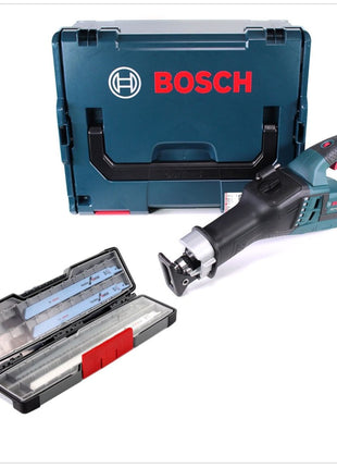 Bosch GSA 18V-32 Professional Akku Recipro- / Säbelsäge brushless Solo in L-Boxx ( 06016A8104 ) + Bosch Säbelsägeblätter Tough Box Wood Metal All-in-One bis 300 mm 20 tlg ( 2607010996 ) - Toolbrothers