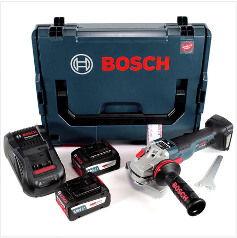 Bosch GWS 18 V-125 SC Professional Akku Winkelschleifer 125mm brushless in L-Boxx mit 2x 6,3 Ah EneRacer Akku und GAL 1880 CV Ladegerät - Toolbrothers