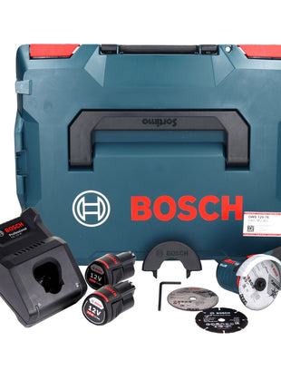 Bosch GWS 12V-76 Professional Akku Winkelschleifer 12 V 76 mm Brushless + 2x Akku 3,0 Ah + Ladegerät + L-Boxx - Toolbrothers