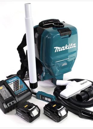 Makita DVC 260 36V Akku Rucksack Staubsauger (2x 18V) Brushless mit 2x 3,0 Ah Akku und Ladegerät - Toolbrothers