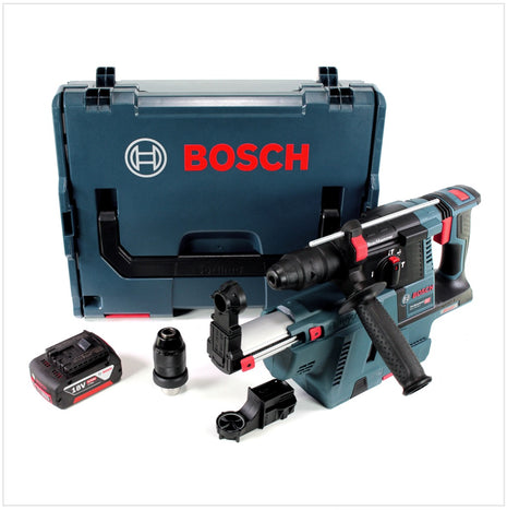 Bosch GBH 18V-26 F Akku Bohrhammer 18V 2,6J SDS-Plus in L-Boxx mit GDE 18V-16 Staubabsaugung + 1x 5Ah Akku - Toolbrothers