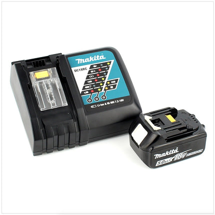 Makita DHP 483 RT1J 18 V Li-Ion Brushless Perceuse visseuse à percussion sans fil avec boîtier Makpac + 1x Batterie BL 1850 5,0 Ah + Chargeur DC18RC