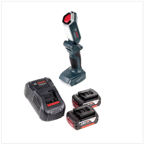 Bosch Professional GLI 18V-300 Akku Lampe + 2x GBA 18 V 4,0 Ah Akku + GAL 1880 Ladegerät - Toolbrothers