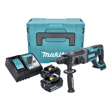 Makita DHR 241 RMJ Akku Bohrhammer 18 V 2 0 J SDS plus 2x Akku 4 0 Ah Ladegeraet Makpac 1 - toolbrothers