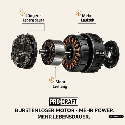 Procraft Industrial AG125Abb Meuleuse d'angle sans fil 20 V 125 mm Brushless + 1x batterie 4,0 Ah + chargeur