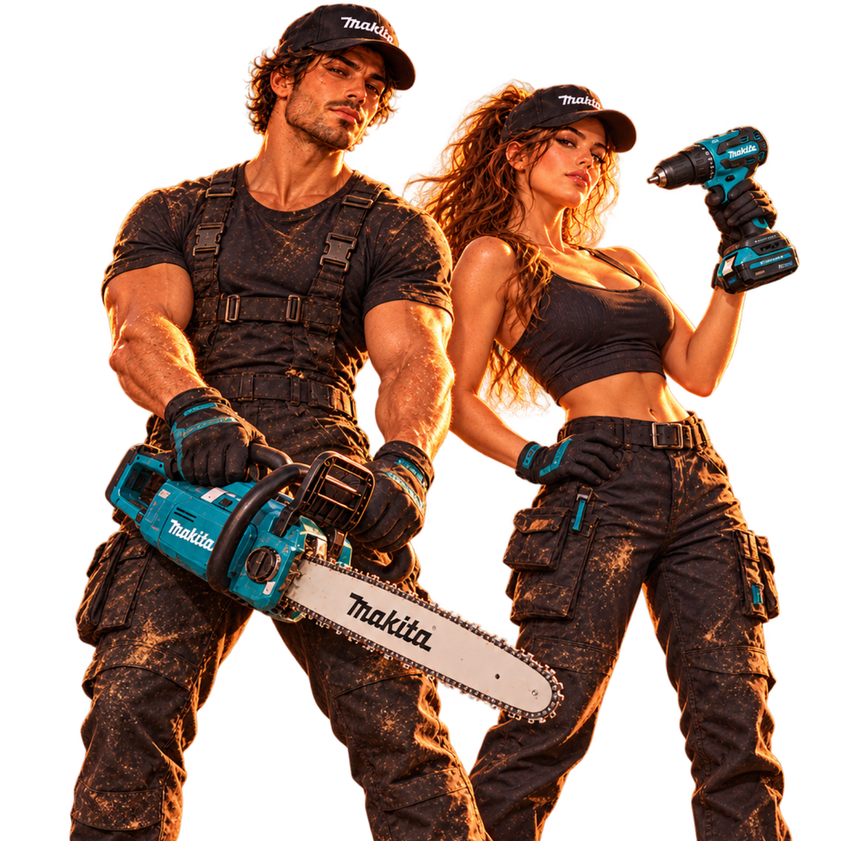 Deux BROs avec des outils sans fil Makita 18 V