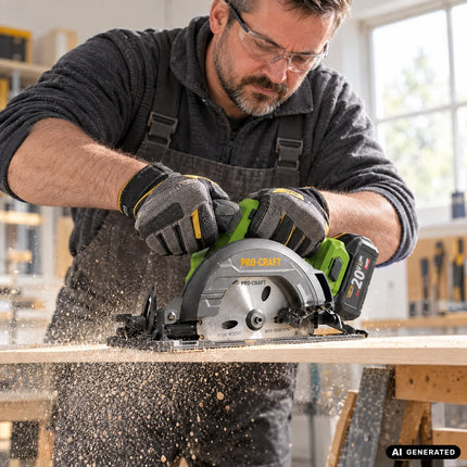 Procraft PCA32-BB Scie circulaire portative sans fil 20 V 165 mm Brushless + 2x batterie 4,0 Ah + chargeur